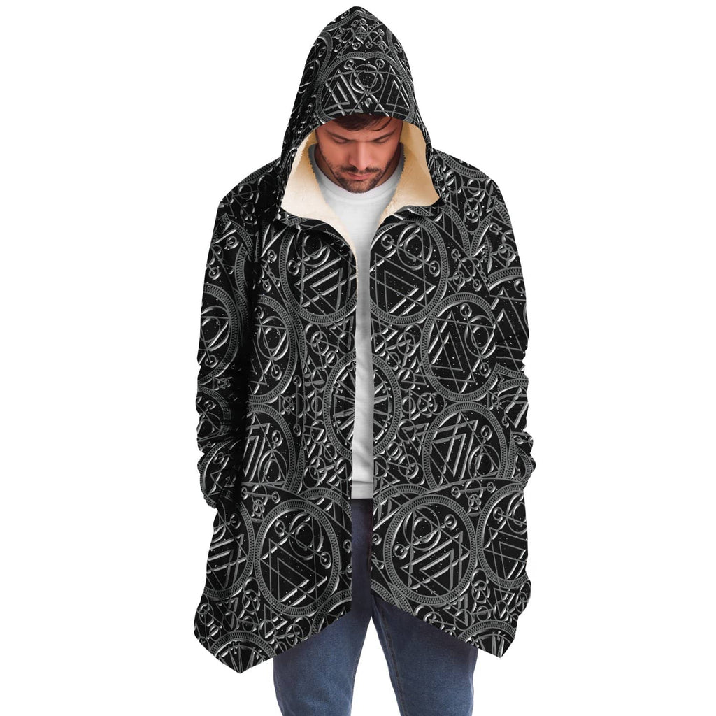 Metallic Mandala Sky Cloak-Microfleece Cloak - AOP