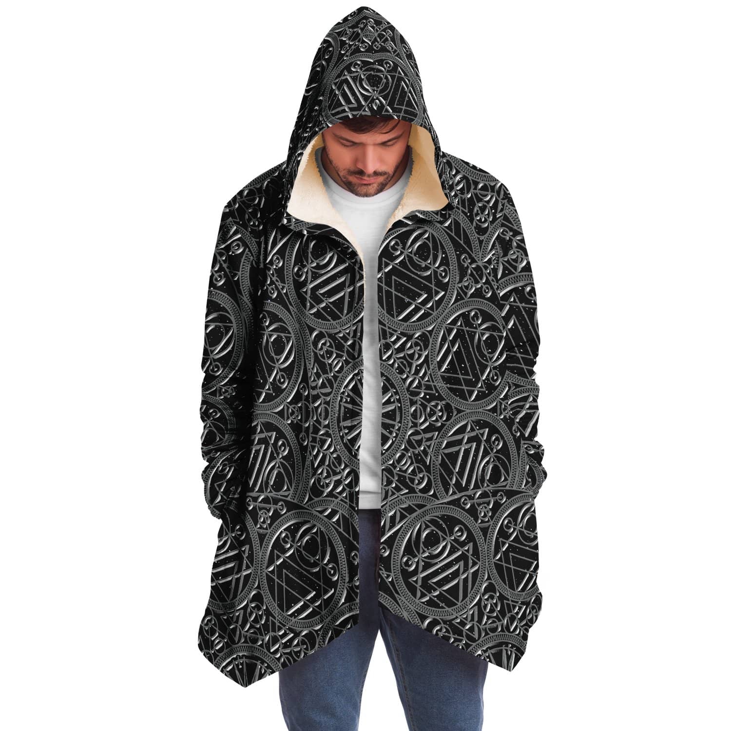 Metallic Mandala Sky Cloak-Microfleece Cloak - AOP