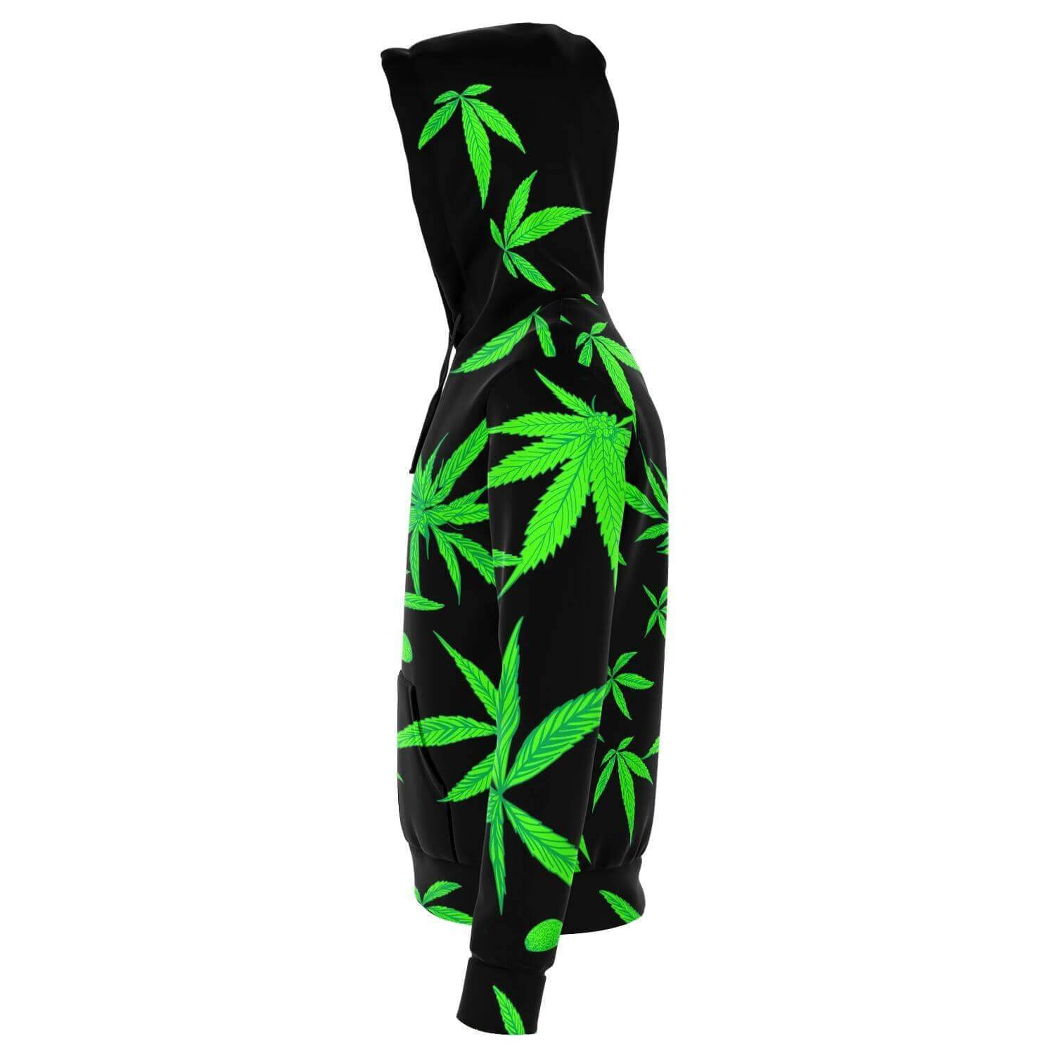 Ganja Leaf Black Hoodie-Hoodies
