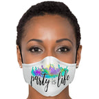 Party is Life Printed Face Mask-Fashion Face Mask - AOP