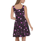 Black Pink Hearts Skater Dress