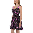 Black Pink Hearts Skater Dress