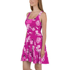 Psychedelics Pink Mushroom Skater Dress