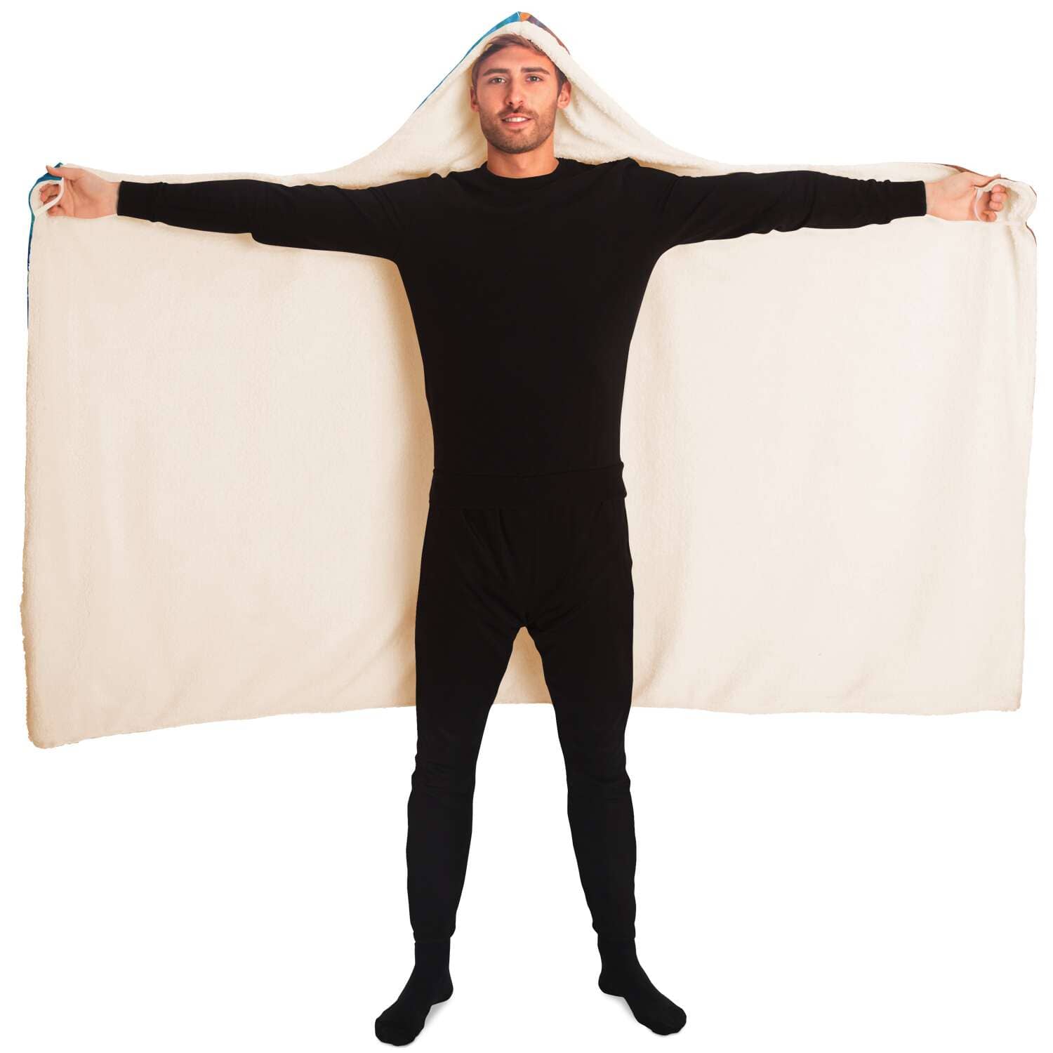 Masked Girl Hooded Blanket-Hooded Blanket - AOP