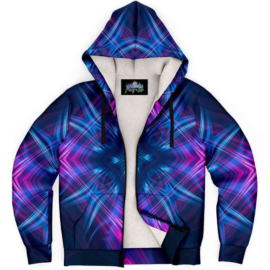 Kaleidoscope Microfleece Zip-Up Hoodie-Hoodies