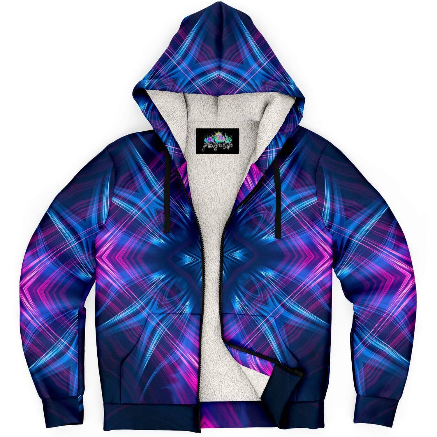 Kaleidoscope Microfleece Zip-Up Hoodie-Hoodies