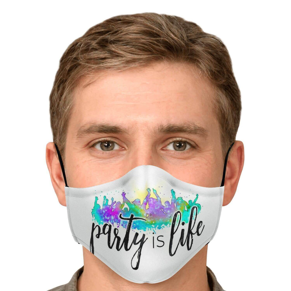 Party is Life Printed Face Mask-Fashion Face Mask - AOP