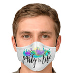Party is Life Printed Face Mask-Fashion Face Mask - AOP