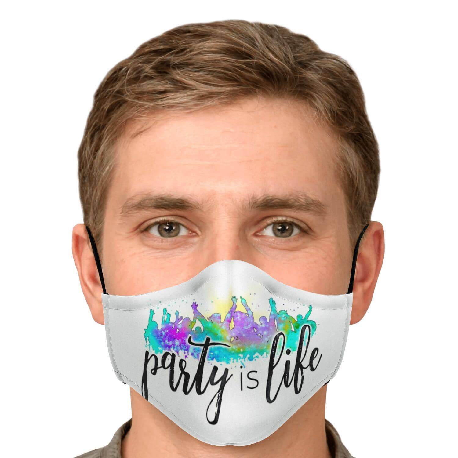 Party is Life Printed Face Mask-Fashion Face Mask - AOP