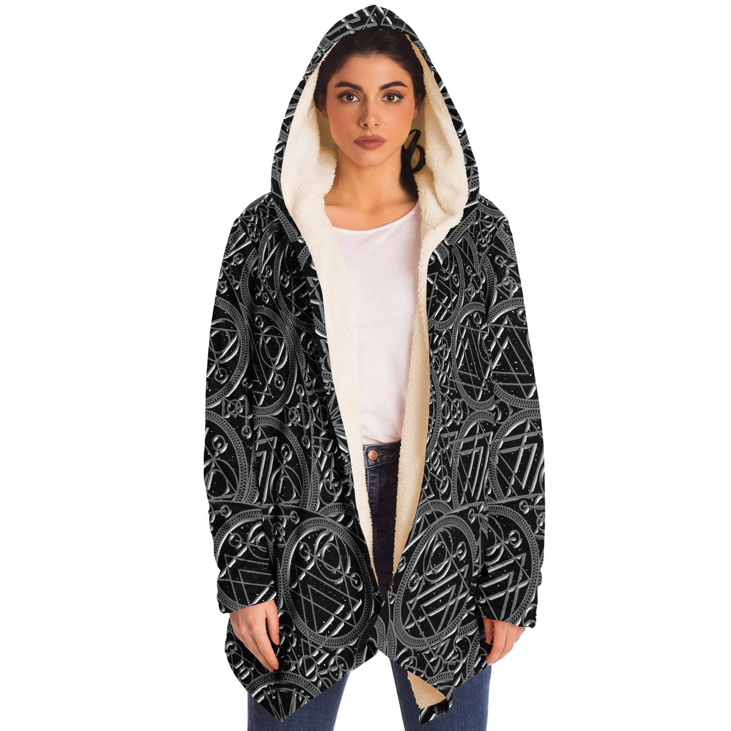 Metallic Mandala Sky Cloak-Microfleece Cloak - AOP