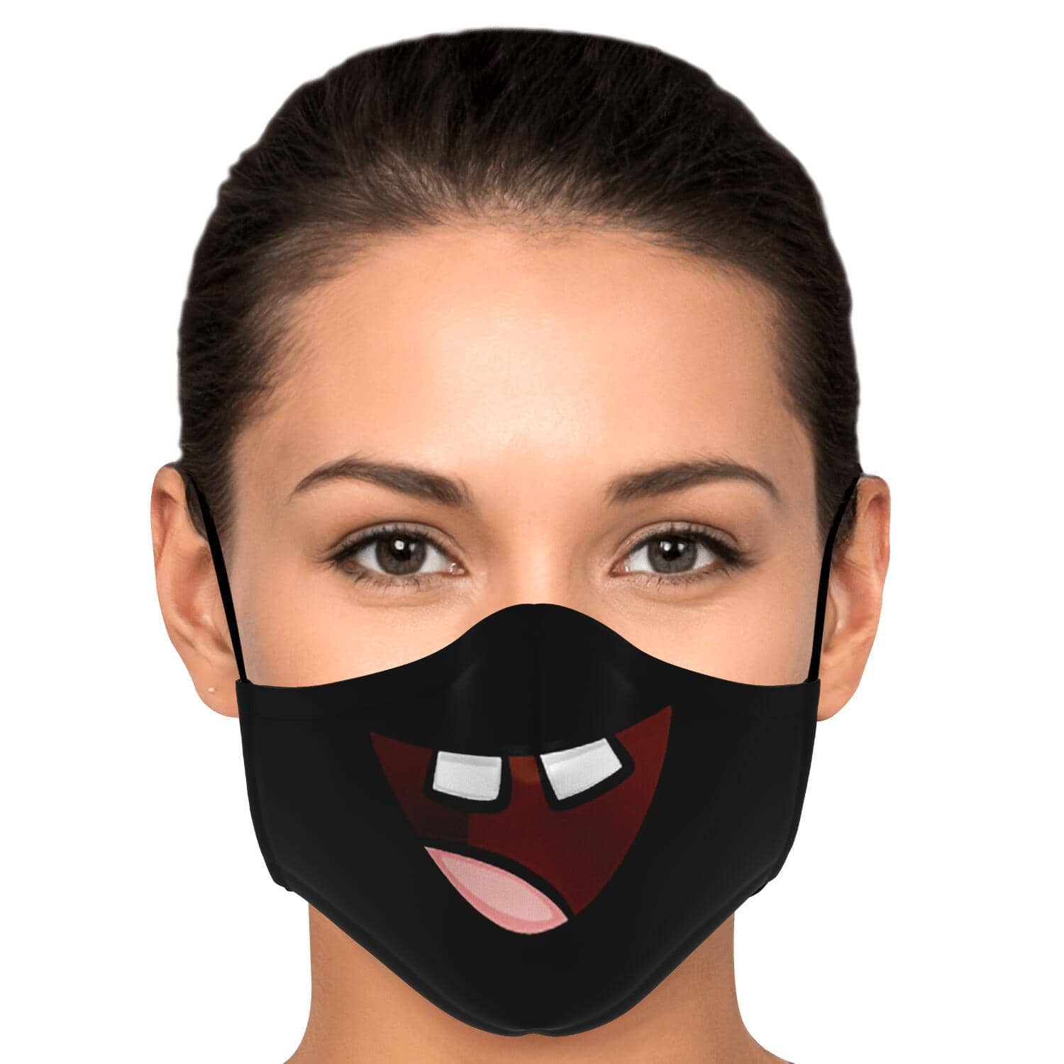 Missing Teeth Smile Face Mask - Black