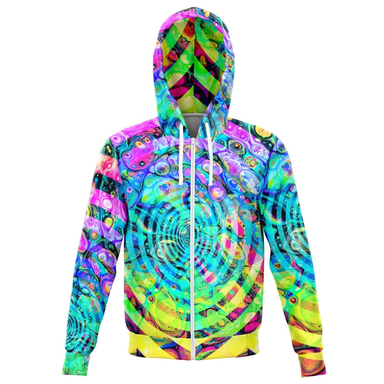 Hypnotic Mushrooms Zip Hoodie-Hoodies