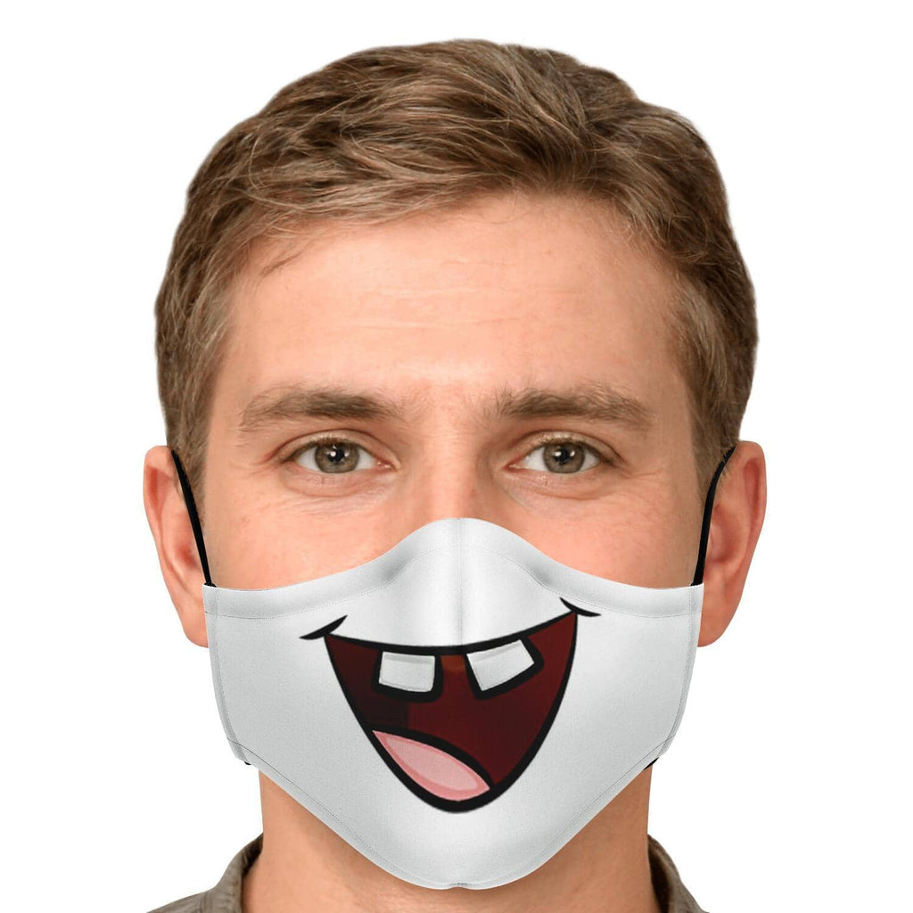 Missing Teeth Smile Face Mask-Fashion Face Mask - AOP
