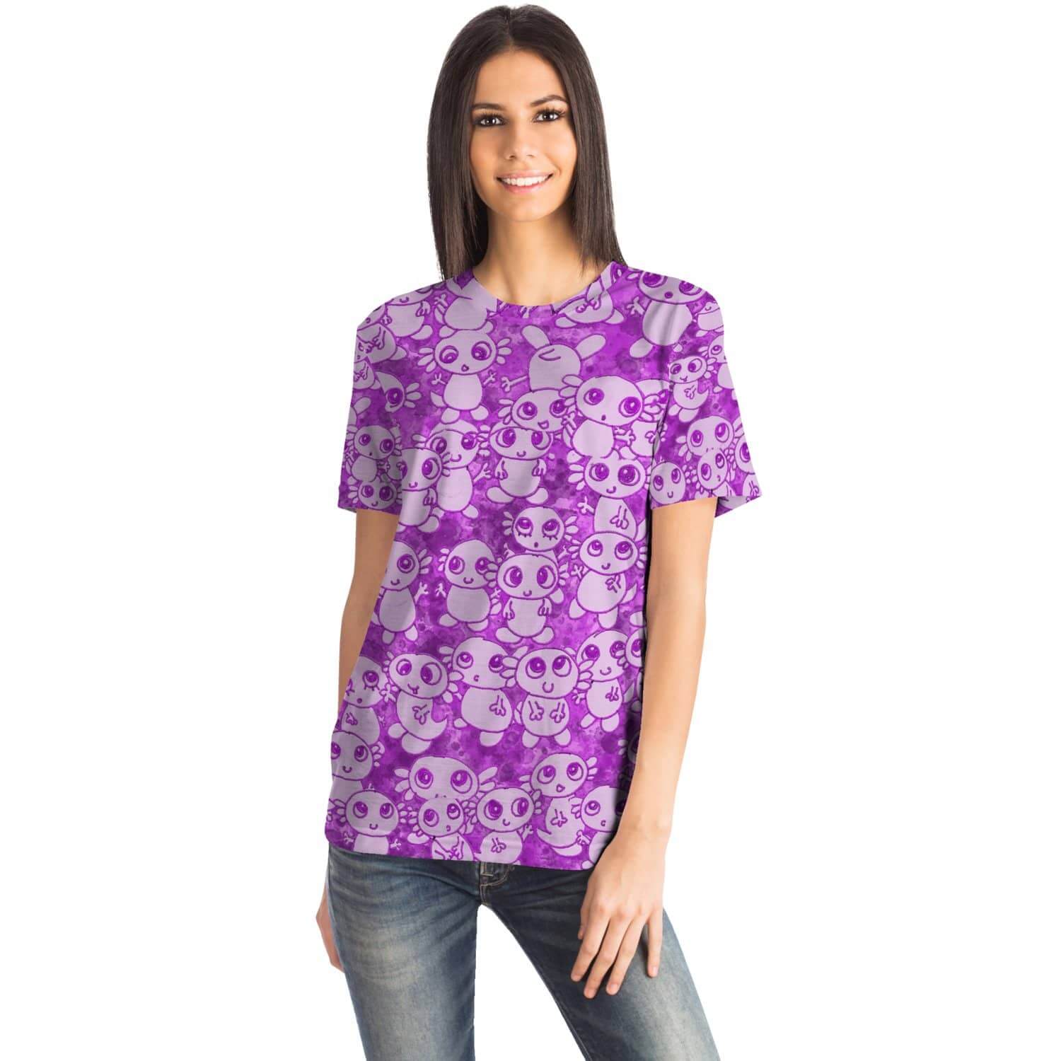 Pink Axolitl Party T Shirt-Shirt