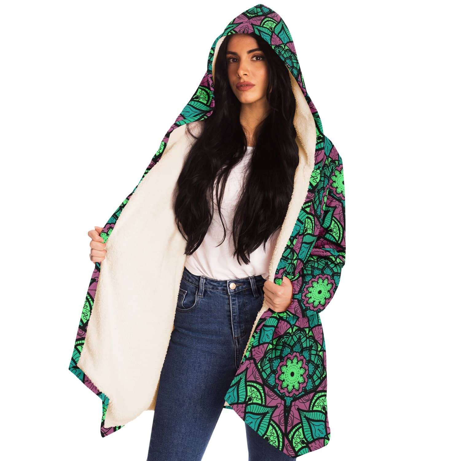 Green Red East Serenity Cloak-Microfleece Cloak - AOP