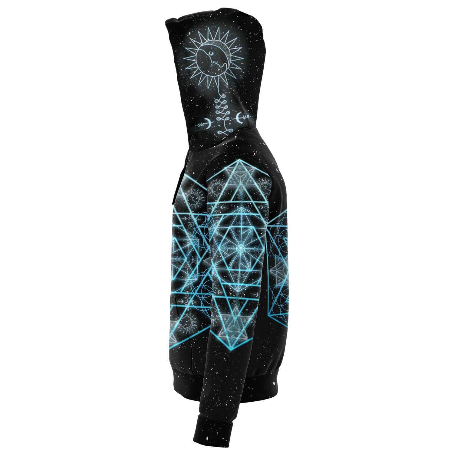 Blue Star Zip Hoodie-Hoodies