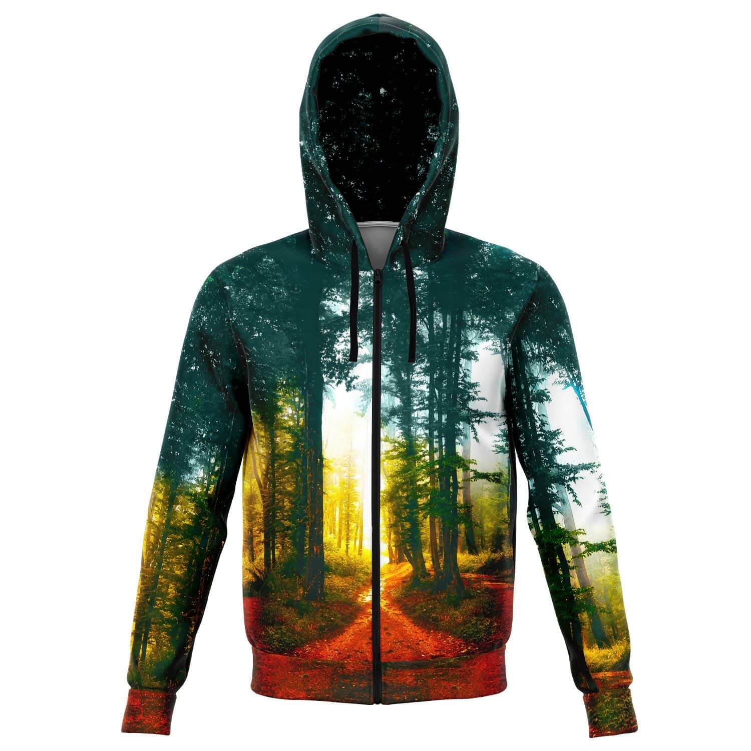 Forest Path Zip Hoodie-Hoodies