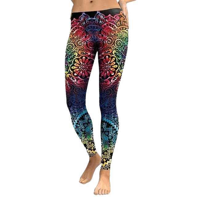 Rainbow Mandala Leggings-Leggings