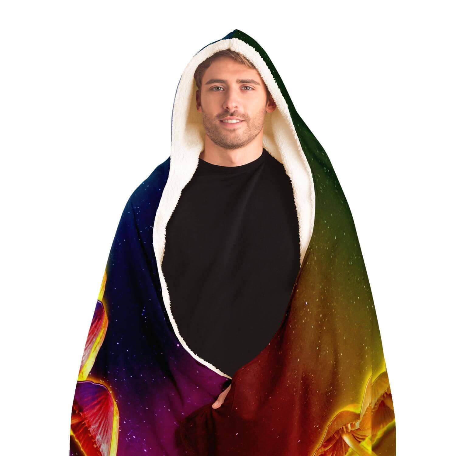 Mushroom Glow Hooded Blanket-Hooded Blanket - AOP
