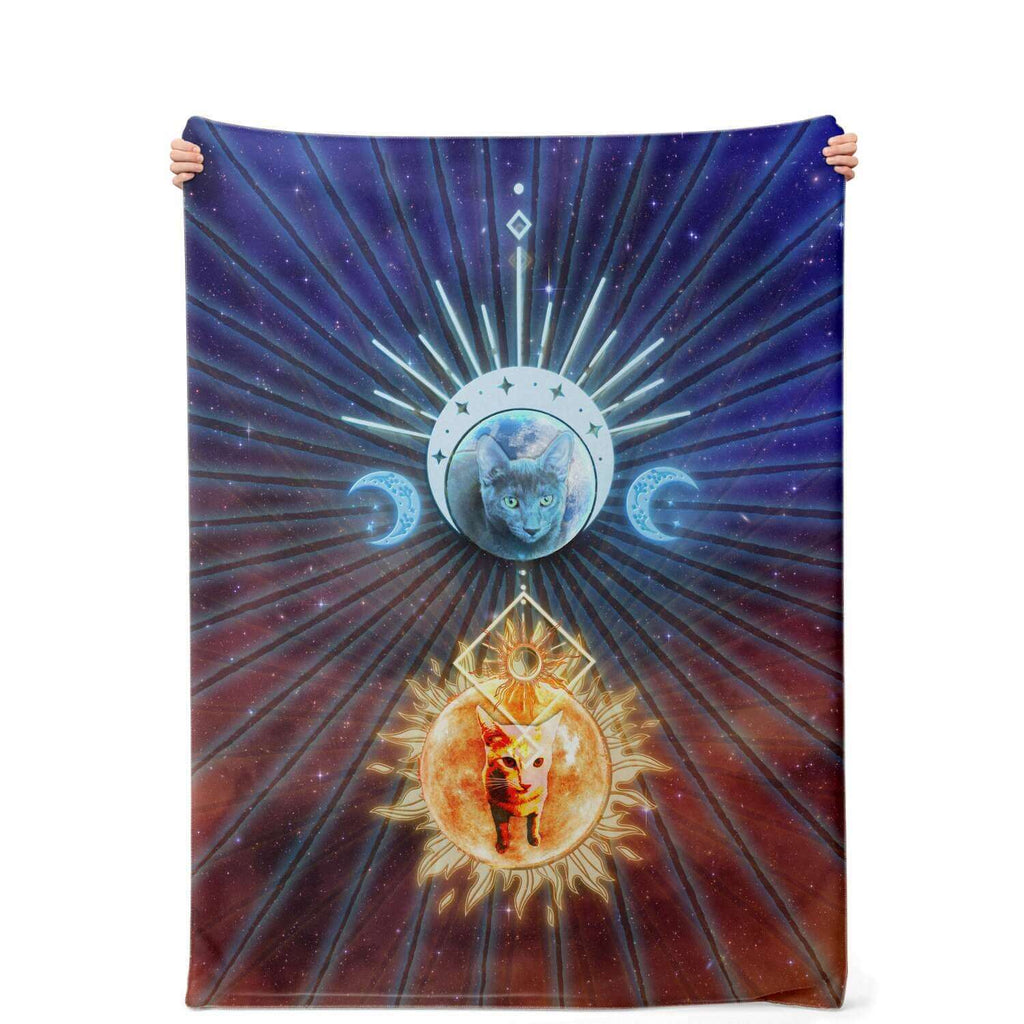 Manta Microfleece Sol e Lua Gatos