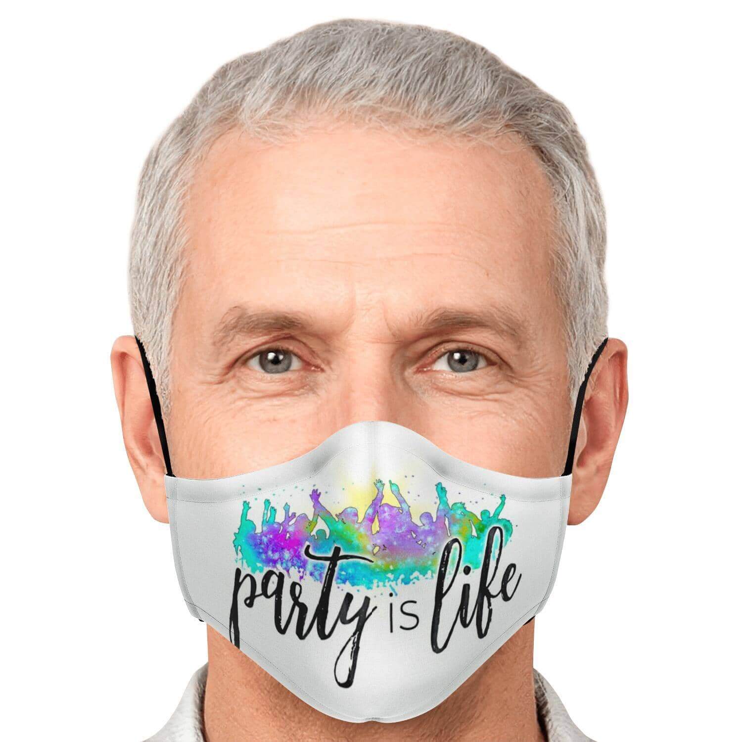 Party is Life Printed Face Mask-Fashion Face Mask - AOP