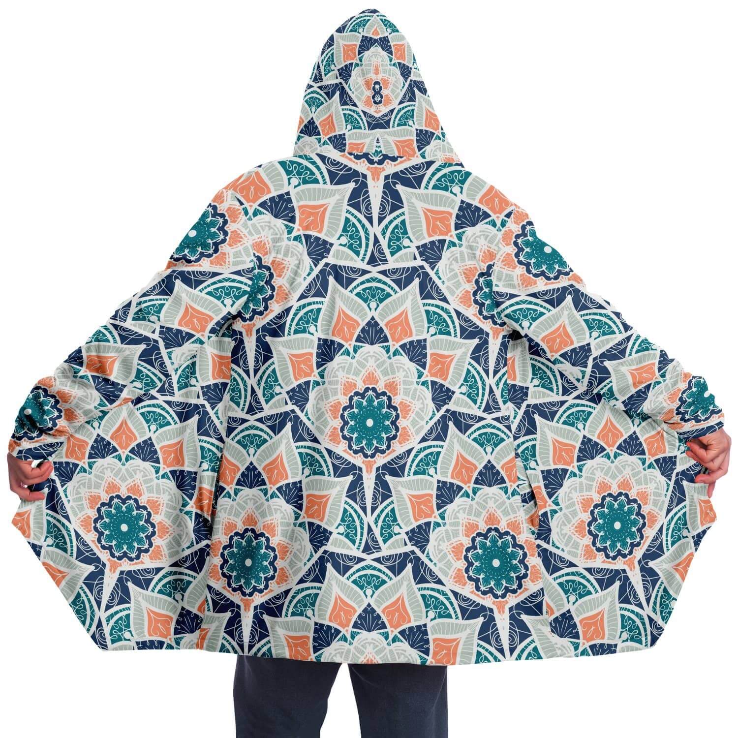 Orange Blue East Serenity Cloak-Microfleece Cloak - AOP