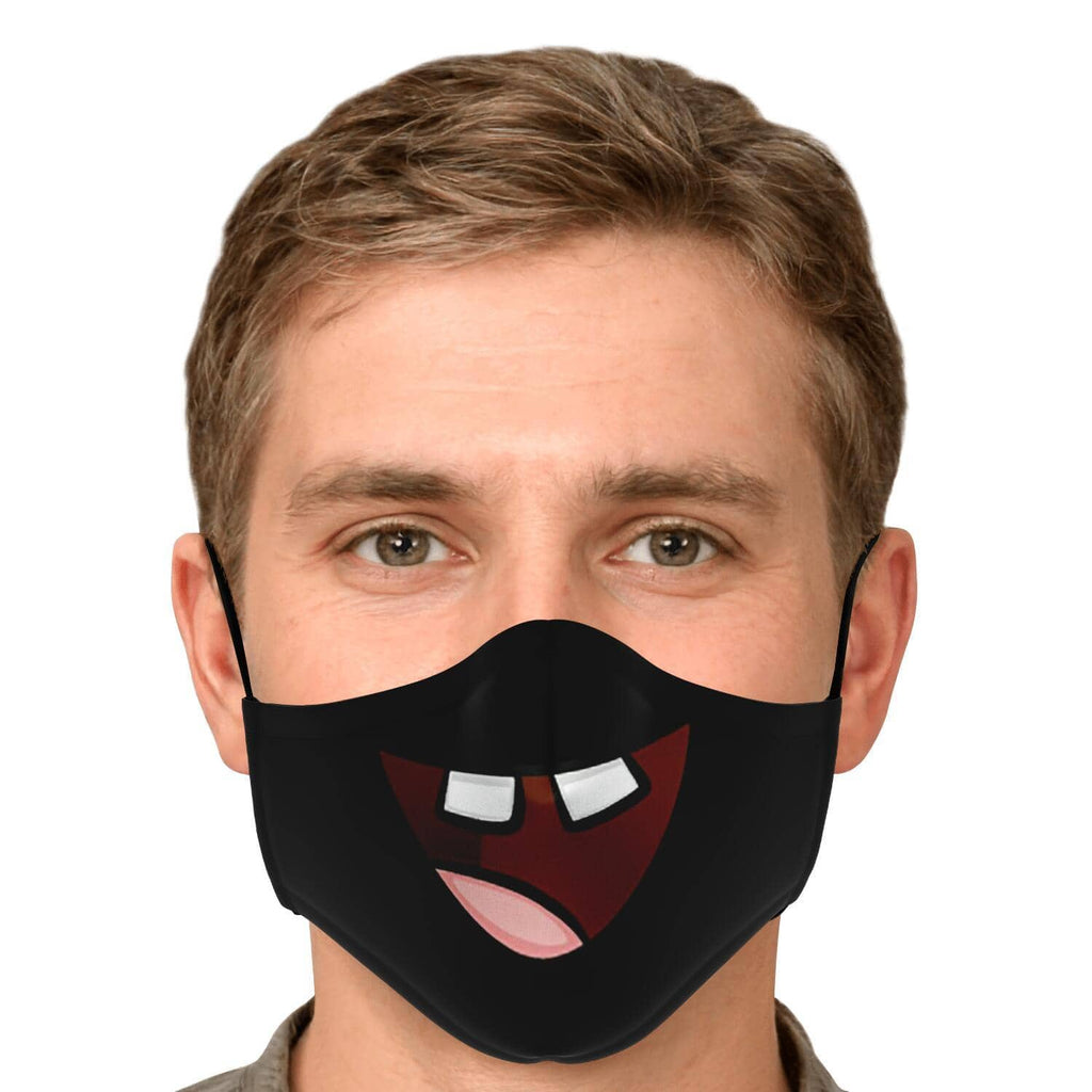 Missing Teeth Smile Face Mask - Black-Fashion Face Mask - AOP