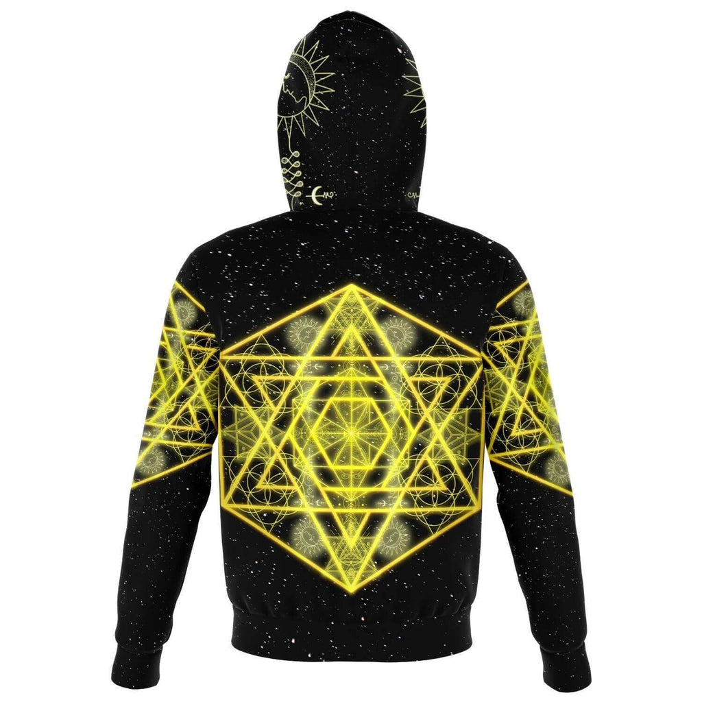Yellow Star Zip Hoodie-Hoodies