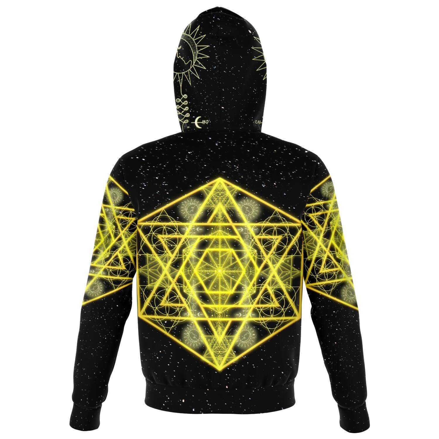 Yellow Star Zip Hoodie-Hoodies