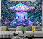 Psychedelic's Mushroom Swirling Mind Tapestry-Decorative Tapestries