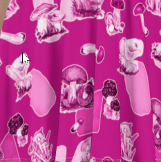Psychedelics Pink Mushroom Skater Dress
