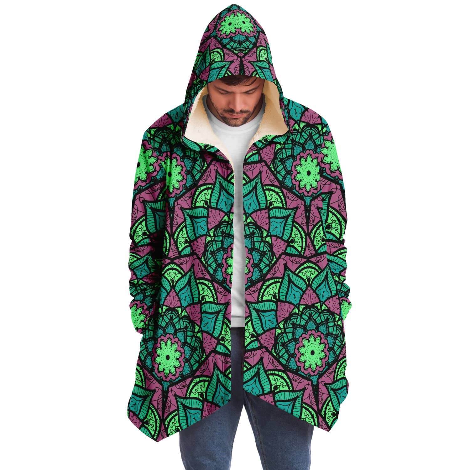 Green Red East Serenity Cloak-Microfleece Cloak - AOP