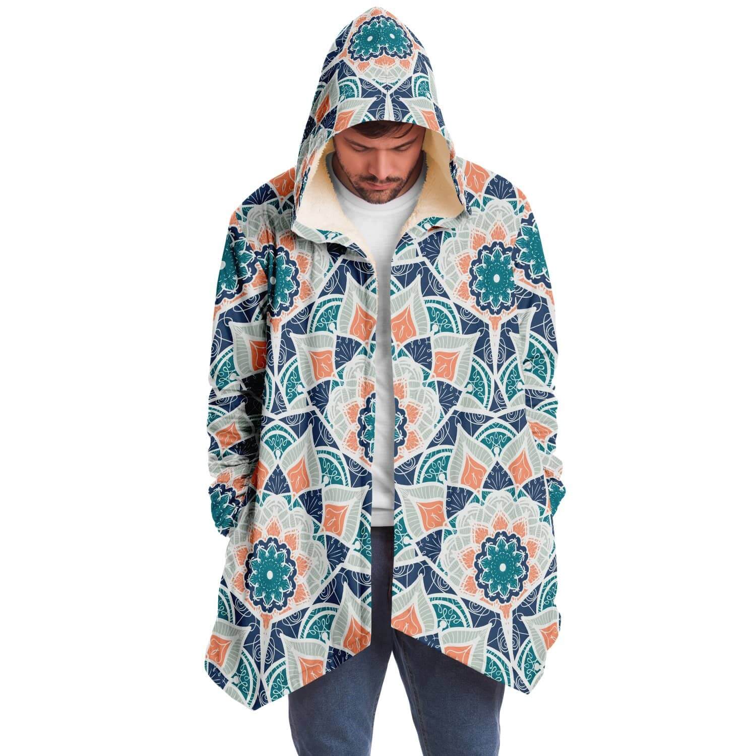 Orange Blue East Serenity Cloak-Microfleece Cloak - AOP