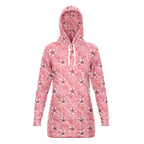 Women's Cherry Blossom Samurai Longline Hoodie-Hoodies