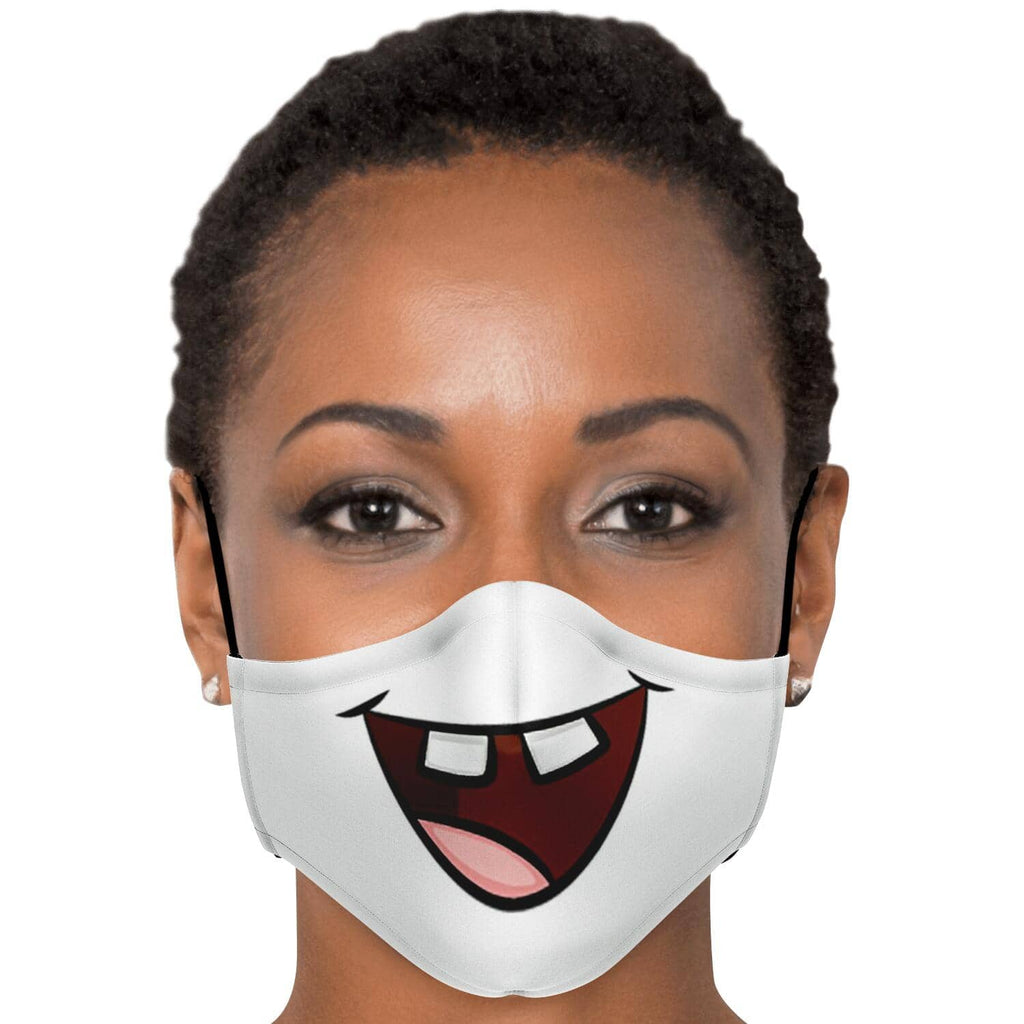 Missing Teeth Smile Face Mask-Fashion Face Mask - AOP