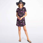 Black Pink Hearts T-Shirt Dress