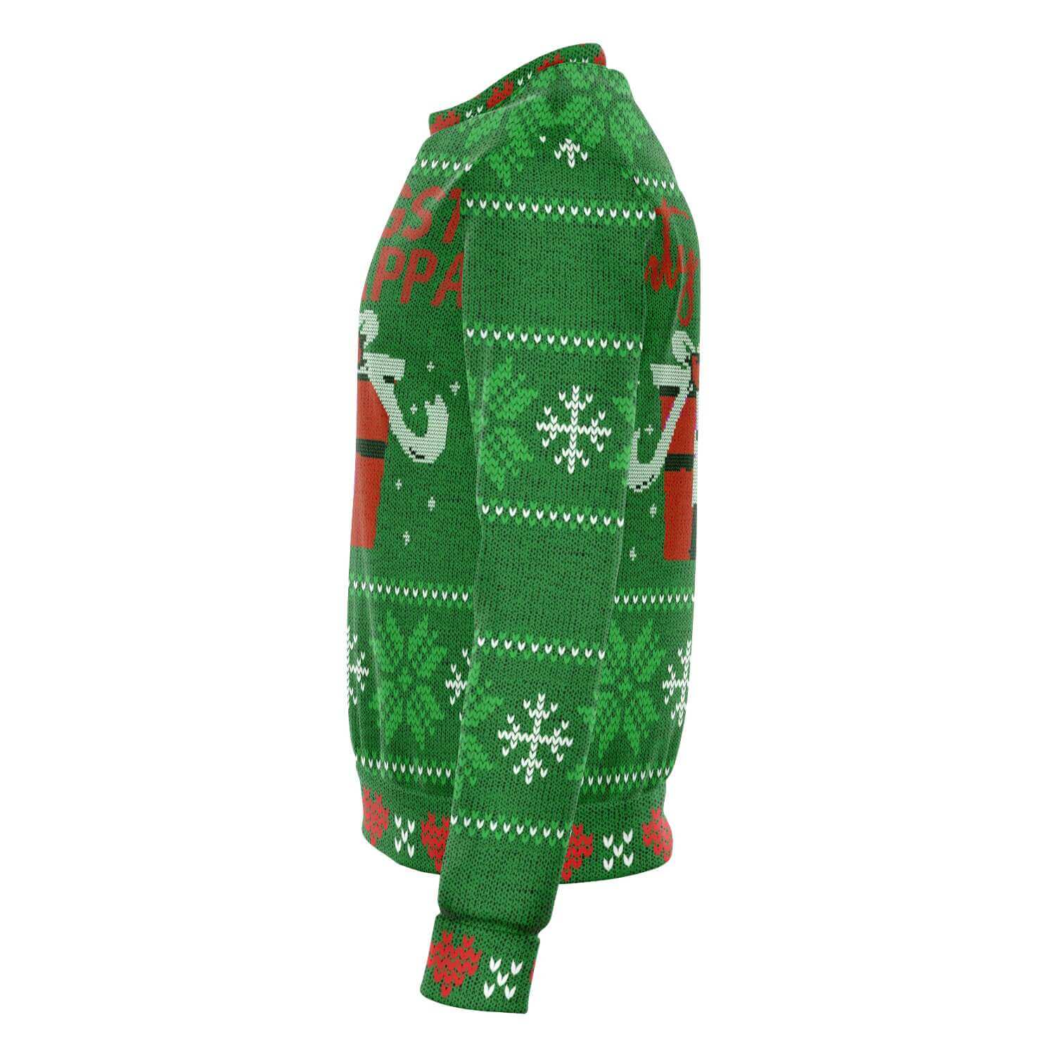 Green Gangsta Wrappa Ugly Christmas Sweater-Ugly Christmas Sweater