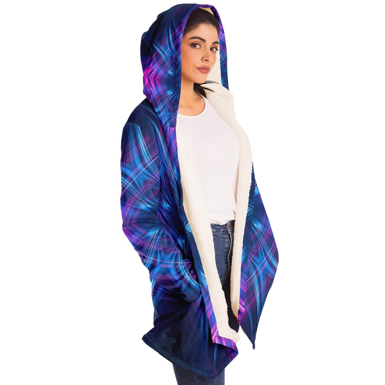 Kaleidoscope Micromink Cloak-Microfleece Cloak - AOP