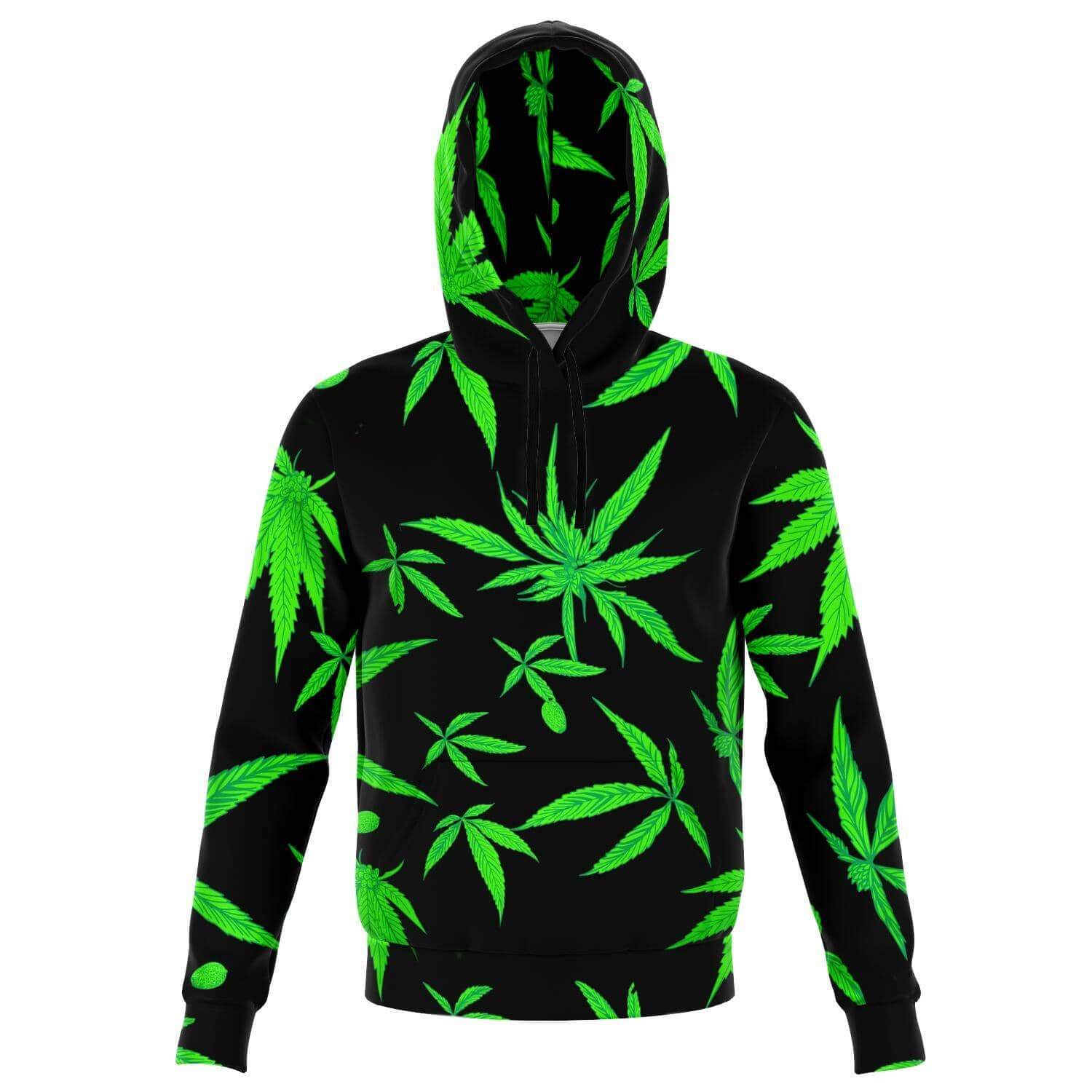 Ganja Leaf Black Hoodie-Hoodies