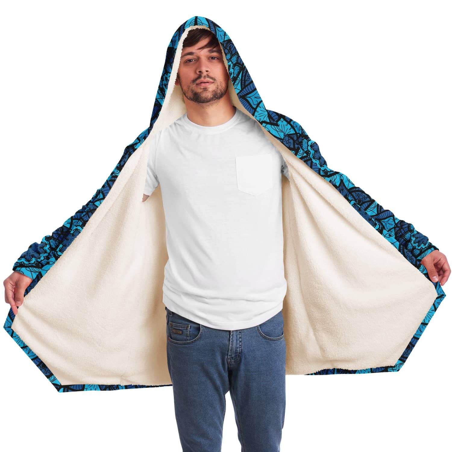 All Blue East Serenity Cloak-Microfleece Cloak - AOP