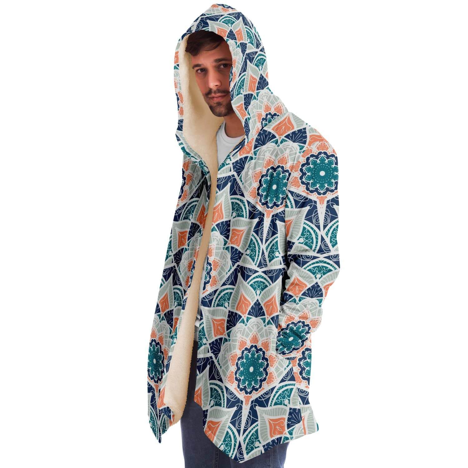 Orange Blue East Serenity Cloak-Microfleece Cloak - AOP