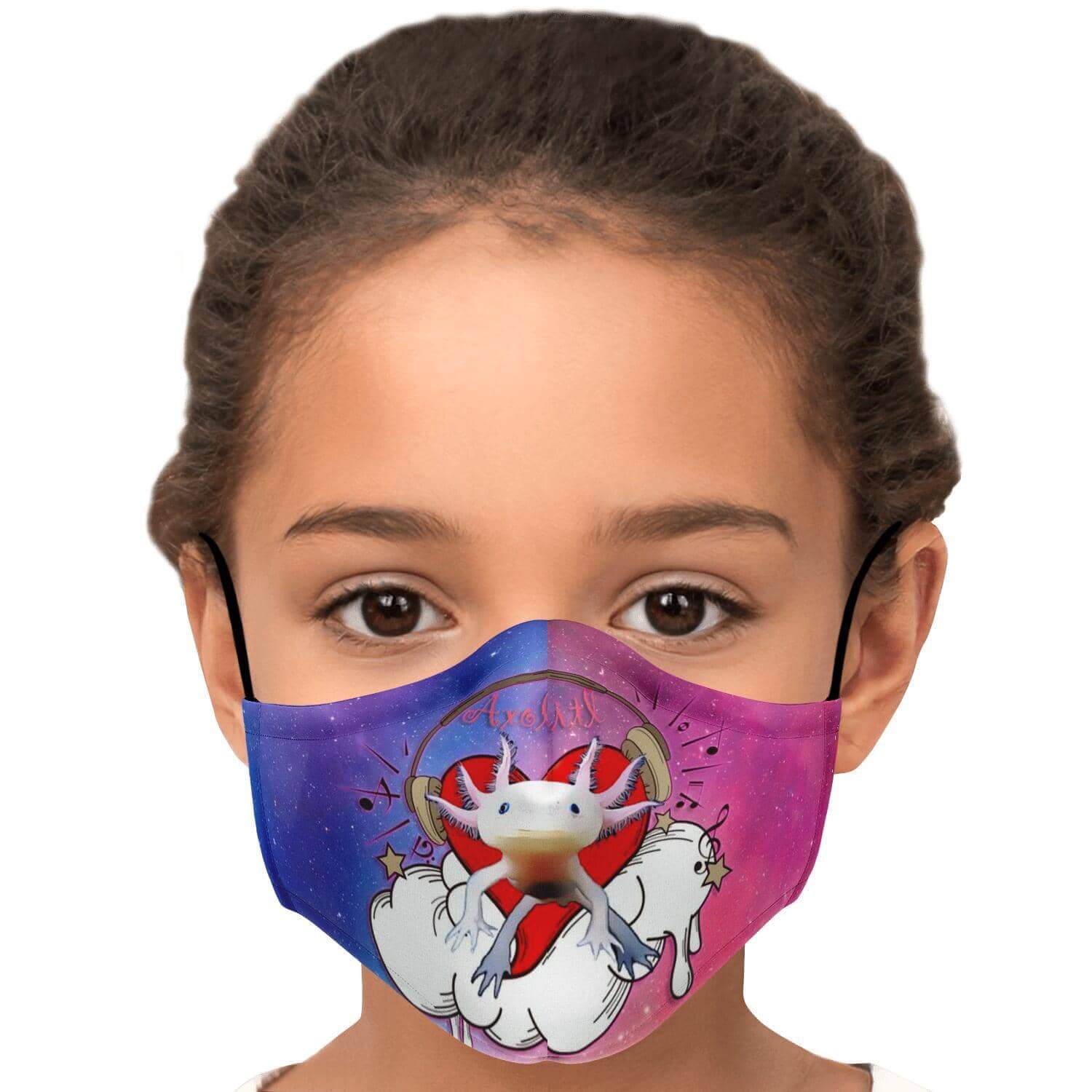 Axolitl the Partyin' Axolotl Printed Face Mask-Fashion Face Mask - AOP