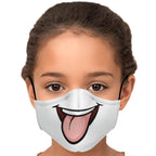 Tongue Out Smiling Face Mask-Fashion Face Mask - AOP