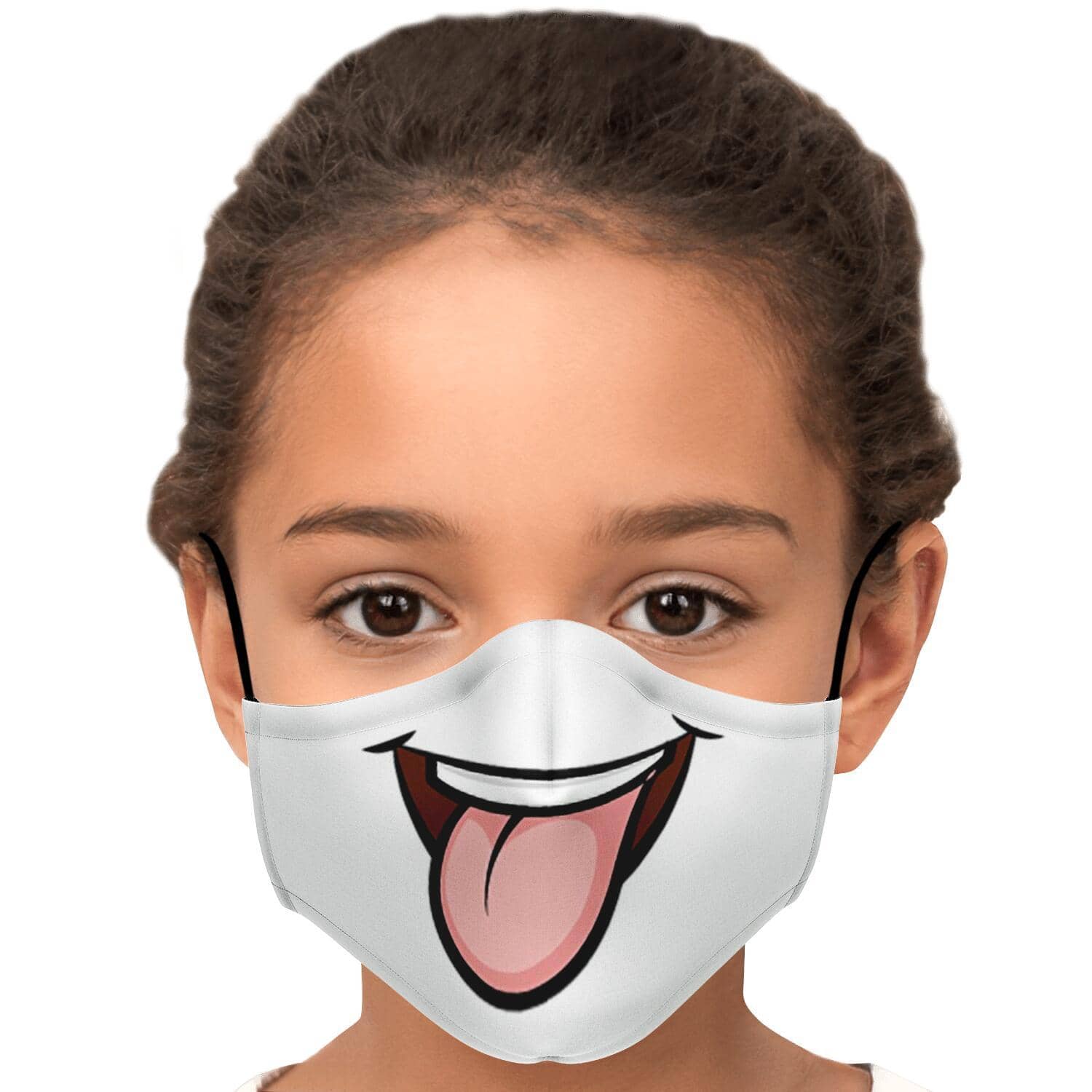 Tongue Out Smiling Face Mask-Fashion Face Mask - AOP