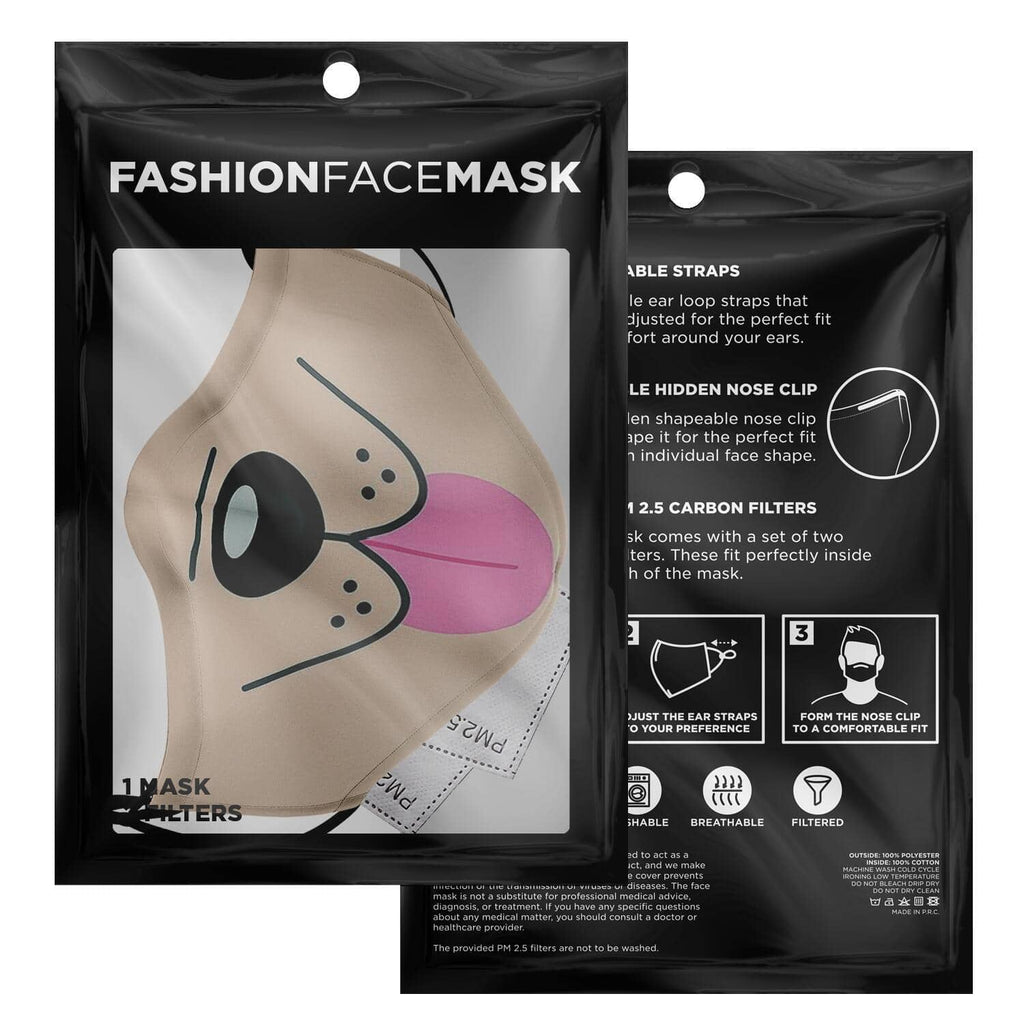 Dog Tongue Face Mask-Fashion Face Mask - AOP