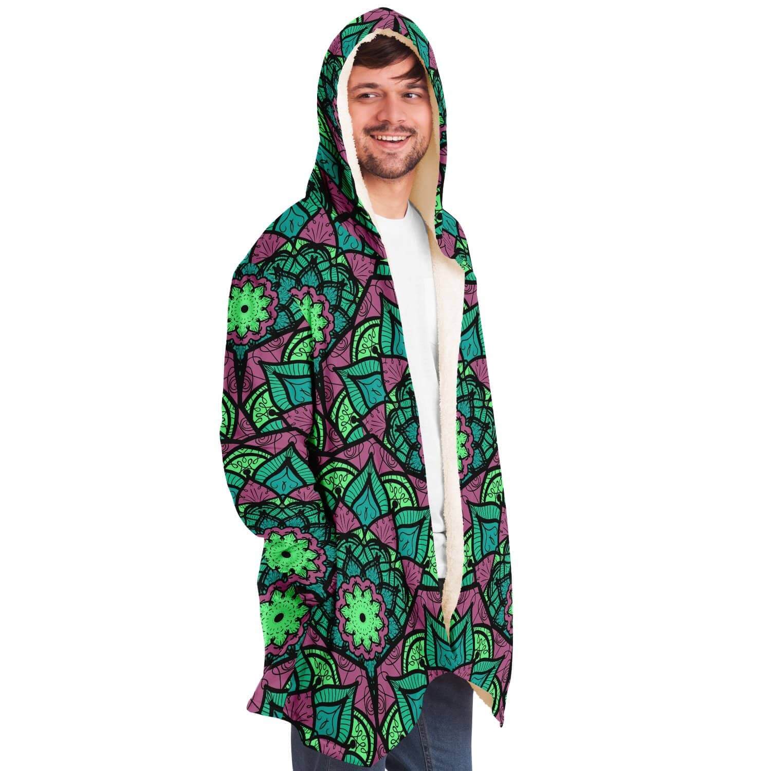 Green Red East Serenity Cloak-Microfleece Cloak - AOP