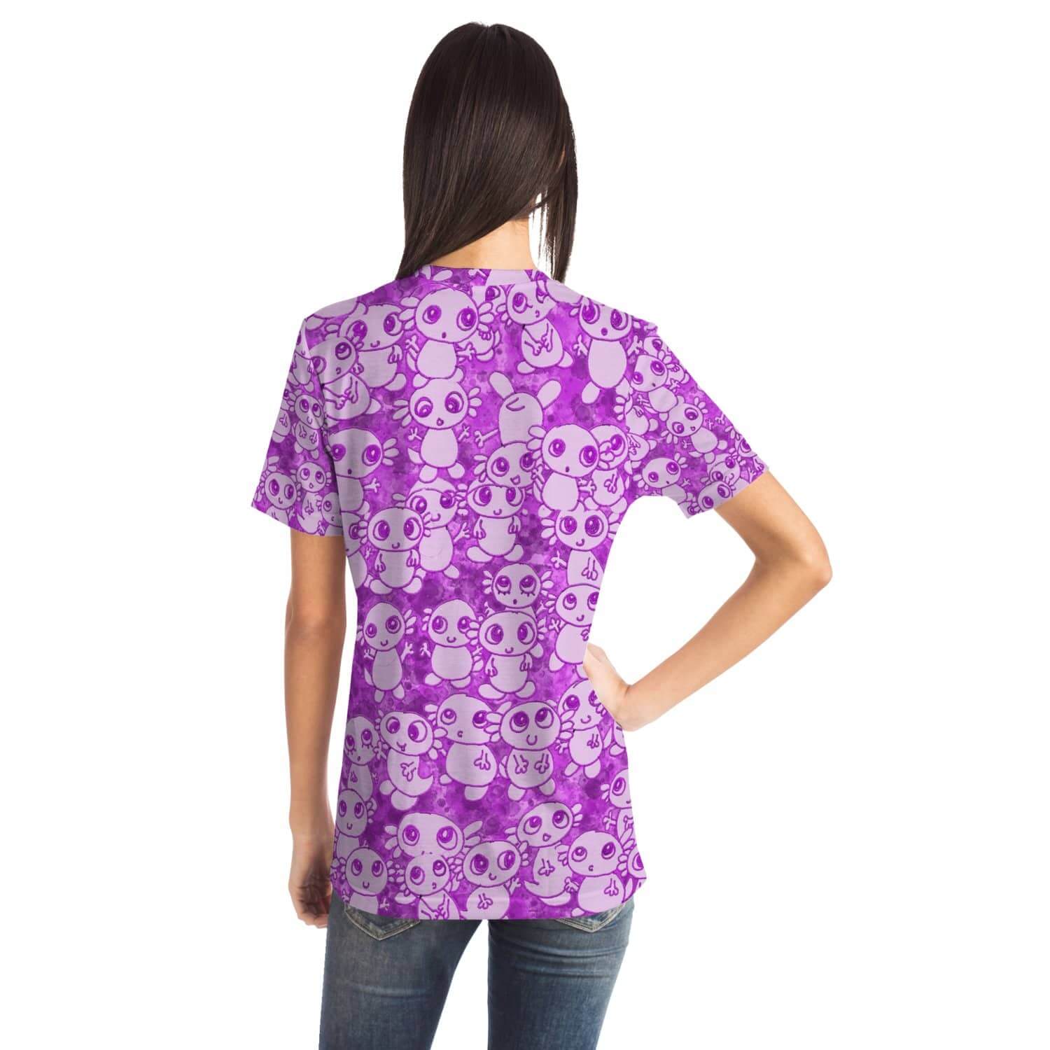 Pink Axolitl Party T Shirt-Shirt