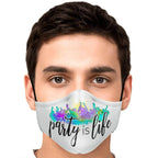 Party is Life Printed Face Mask-Fashion Face Mask - AOP