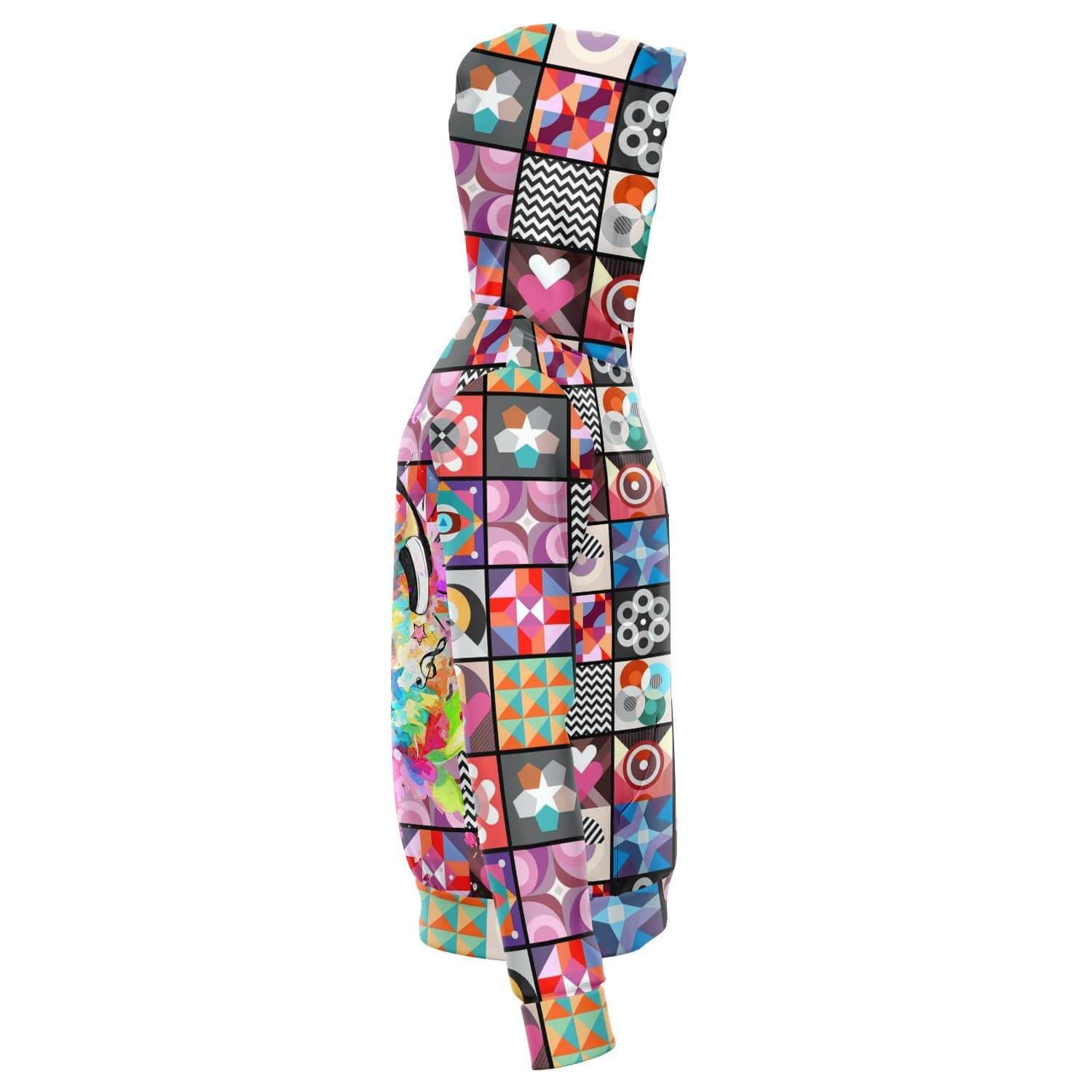Watercolor Musicat Zip Hoodie-Hoodies