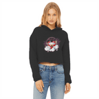 Axolitl Ladies Cropped Raw Edge Hoodie-Hoodies